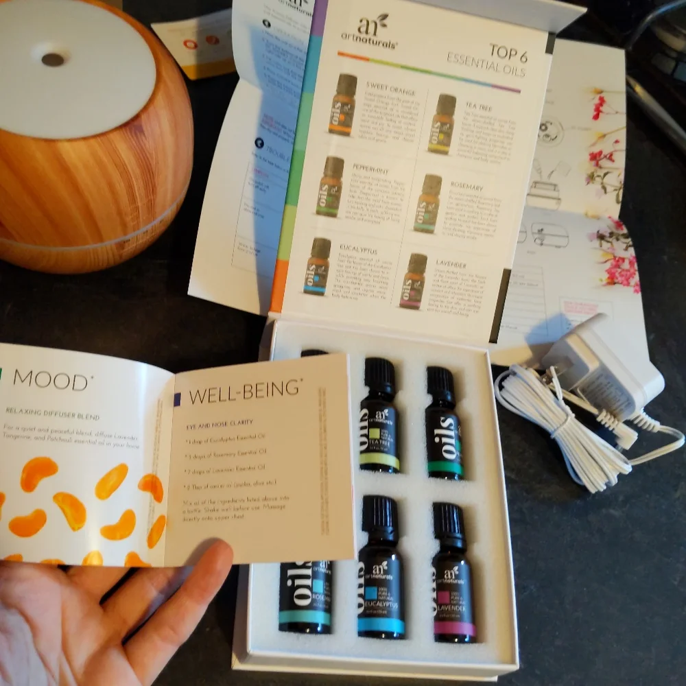 ART NATURALS OIL DIFFUSER + 6 ESSENTIAL OIL BUNDLE